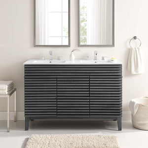 Modway Furniture Render 48" Double Sink Bathroom Vanity XRXT Charcoal White EEI-4441-CHA-WHI