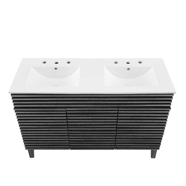 Modway Furniture Render 48" Double Sink Bathroom Vanity XRXT Charcoal White EEI-4441-CHA-WHI