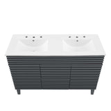 Modway Furniture Render 48" Double Sink Bathroom Vanity XRXT Gray White EEI-4441-GRY-WHI