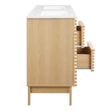 Modway Furniture Render 48" Double Sink Bathroom Vanity XRXT Oak White EEI-4441-OAK-WHI