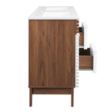Modway Furniture Render 48" Double Sink Bathroom Vanity XRXT White Walnut White EEI-4441-WHI-WAL-WHI