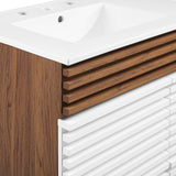 Modway Furniture Render 48" Double Sink Bathroom Vanity XRXT White Walnut White EEI-4441-WHI-WAL-WHI