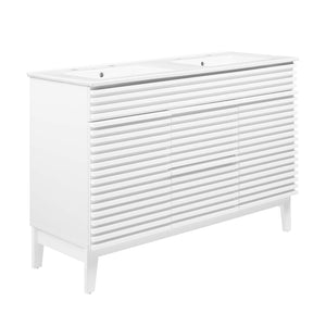 Modway Furniture Render 48" Double Sink Bathroom Vanity XRXT White White EEI-4441-WHI-WHI