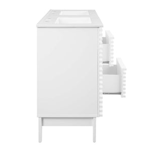 Modway Furniture Render 48" Double Sink Bathroom Vanity XRXT White White EEI-4441-WHI-WHI