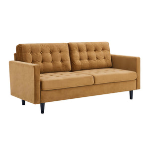 Exalt Tufted Performance Velvet Sofa Cognac EEI-4444-COG