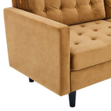 Exalt Tufted Performance Velvet Sofa Cognac EEI-4444-COG