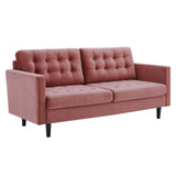 Exalt Tufted Performance Velvet Sofa Dusty Rose EEI-4444-DUS