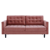 Exalt Tufted Performance Velvet Sofa Dusty Rose EEI-4444-DUS