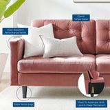 Exalt Tufted Performance Velvet Sofa Dusty Rose EEI-4444-DUS