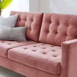 Exalt Tufted Performance Velvet Sofa Dusty Rose EEI-4444-DUS