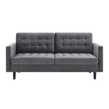 Exalt Tufted Performance Velvet Sofa Gray EEI-4444-GRY