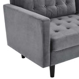 Exalt Tufted Performance Velvet Sofa Gray EEI-4444-GRY