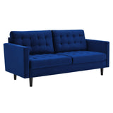 Exalt Tufted Performance Velvet Sofa Navy EEI-4444-NAV