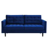 Exalt Tufted Performance Velvet Sofa Navy EEI-4444-NAV