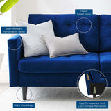 Exalt Tufted Performance Velvet Sofa Navy EEI-4444-NAV