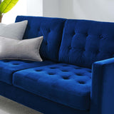 Exalt Tufted Performance Velvet Sofa Navy EEI-4444-NAV