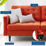 Exalt Tufted Performance Velvet Sofa Orange EEI-4444-ORA