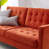 Exalt Tufted Performance Velvet Sofa Orange EEI-4444-ORA