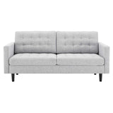 Exalt Tufted Fabric Sofa Light Gray EEI-4445-LGR