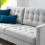 Exalt Tufted Fabric Sofa Light Gray EEI-4445-LGR