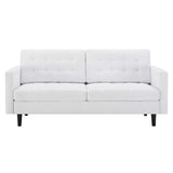 Exalt Tufted Fabric Sofa White EEI-4445-WHI