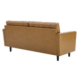 Exalt Tufted Vegan Leather Sofa Tan EEI-4446-TAN