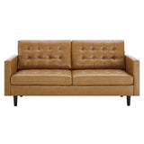 Exalt Tufted Vegan Leather Sofa Tan EEI-4446-TAN