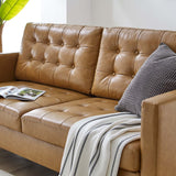 Exalt Tufted Vegan Leather Sofa Tan EEI-4446-TAN