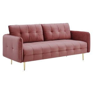 Cameron Tufted Performance Velvet Sofa Dusty Rose EEI-4450-DUS