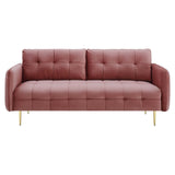 Cameron Tufted Performance Velvet Sofa Dusty Rose EEI-4450-DUS