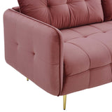 Cameron Tufted Performance Velvet Sofa Dusty Rose EEI-4450-DUS