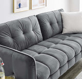 Cameron Tufted Performance Velvet Sofa Gray EEI-4450-GRY