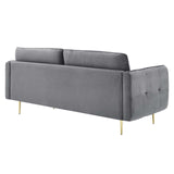 Cameron Tufted Performance Velvet Sofa Gray EEI-4450-GRY