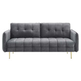 Cameron Tufted Performance Velvet Sofa Gray EEI-4450-GRY