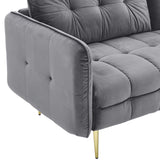 Cameron Tufted Performance Velvet Sofa Gray EEI-4450-GRY