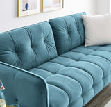 Cameron Tufted Performance Velvet Sofa Sea Blue EEI-4450-SEA