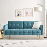 Cameron Tufted Performance Velvet Sofa Sea Blue EEI-4450-SEA