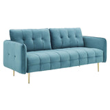 Cameron Tufted Performance Velvet Sofa Sea Blue EEI-4450-SEA