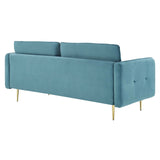 Cameron Tufted Performance Velvet Sofa Sea Blue EEI-4450-SEA