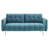 Cameron Tufted Performance Velvet Sofa Sea Blue EEI-4450-SEA