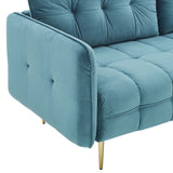 Cameron Tufted Performance Velvet Sofa Sea Blue EEI-4450-SEA