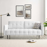 Cameron Tufted Fabric Sofa White EEI-4451-WHI