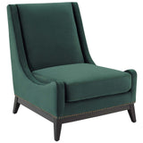 Confident Lounge Chair Upholstered Performance Velvet Set of 2 Green EEI-4487-GRN