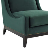 Confident Lounge Chair Upholstered Performance Velvet Set of 2 Green EEI-4487-GRN