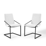 Pitch Dining Armchair Upholstered Fabric Set of 2 Black White EEI-4489-BLK-WHI