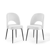 Rouse Dining Side Chair Upholstered Fabric Set of 2 Black White EEI-4490-BLK-WHI