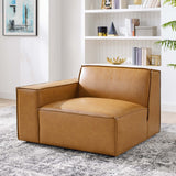 Restore Left-Arm Vegan Leather Sectional Sofa Chair Tan EEI-4492-TAN