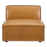 Restore Vegan Leather Sectional Sofa Armless Chair Tan EEI-4495-TAN