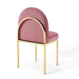 Isla Dining Side Chair Performance Velvet Set of 2 Gold Dusty Rose EEI-4503-GLD-DUS