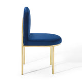 Isla Dining Side Chair Performance Velvet Set of 2 Gold Navy EEI-4503-GLD-NAV